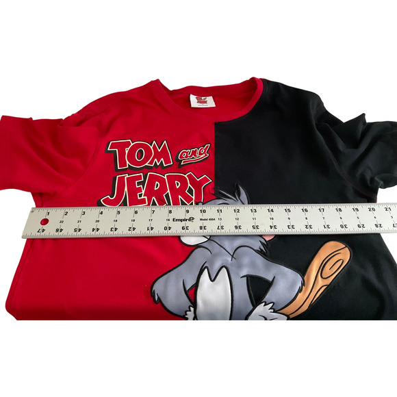 Tom and Jerry T-Shirt Men's Medium Color Red Black Graphic Print Cotton - Picture 4 of 10